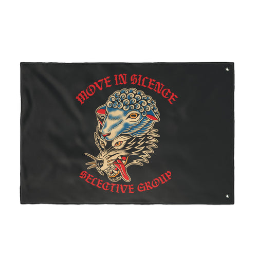 Double-Sided Flag : “Move in Silence Selective Group”